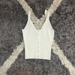 Aerie- White Ribbed Tank Top